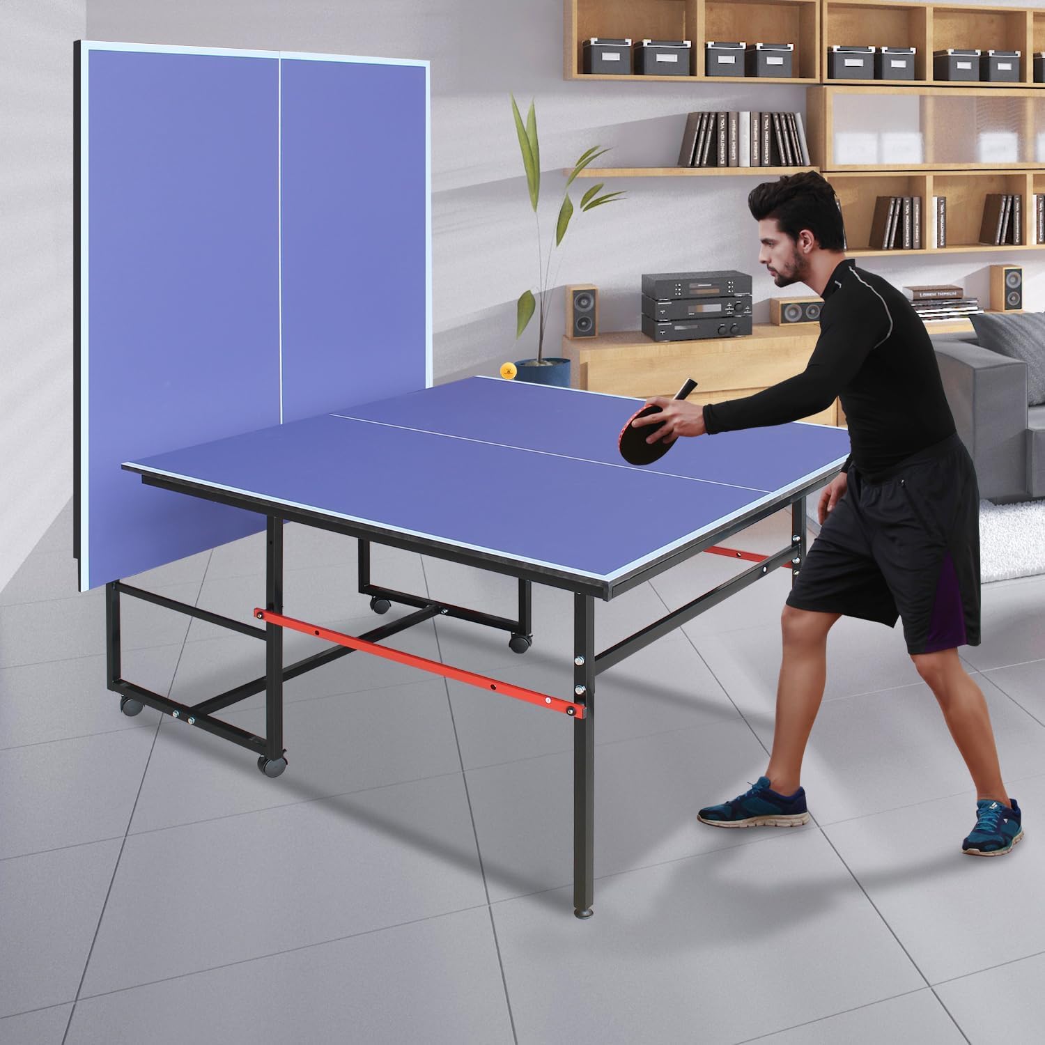 8 ft Portable Ping Pong Table， - Table Tennis Olympics 评论和价格
